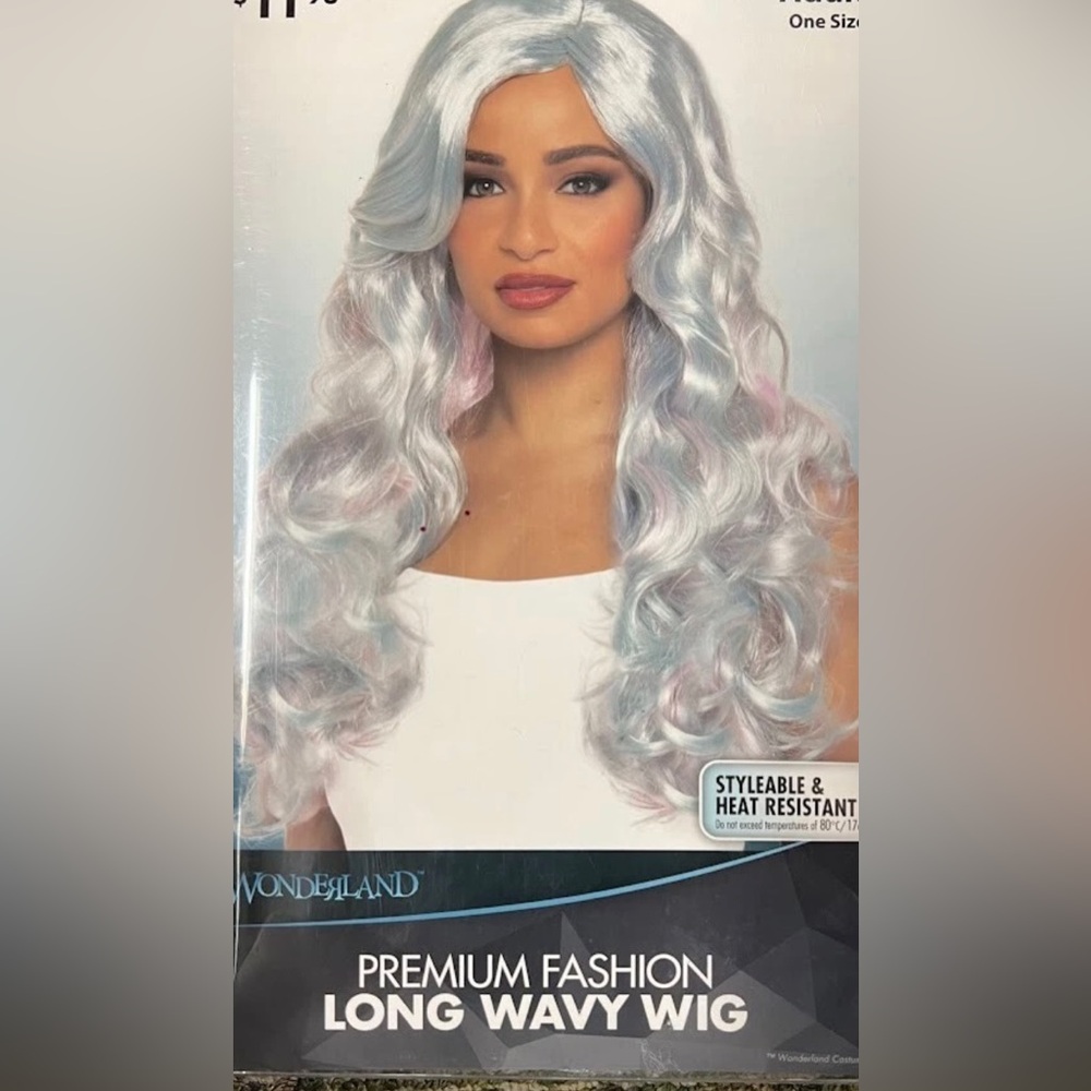 Halloween Wonderland Premium Natural Long Wavy Wig  Grey Adult One Size